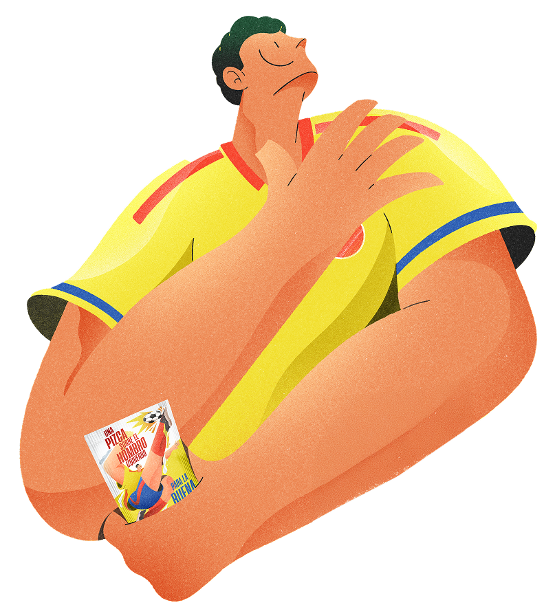 ilustración de un hincha con la camiseta de Colombia